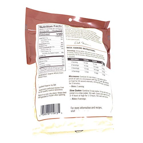 Bobs Red Mill Organic Brown Rice Farina Creamy Rice Hot Cereal,