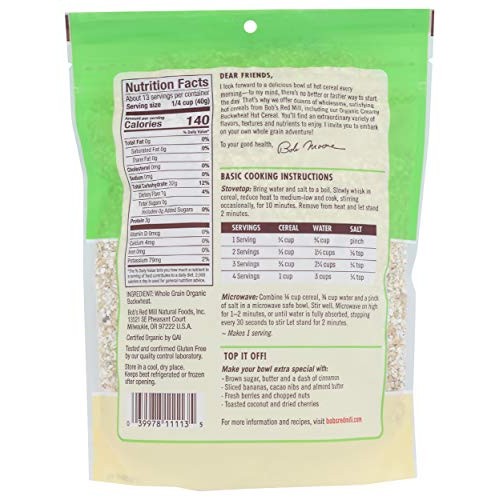 Bobs Red Mill Organic Buckwheat Cereal, 18 Oz
