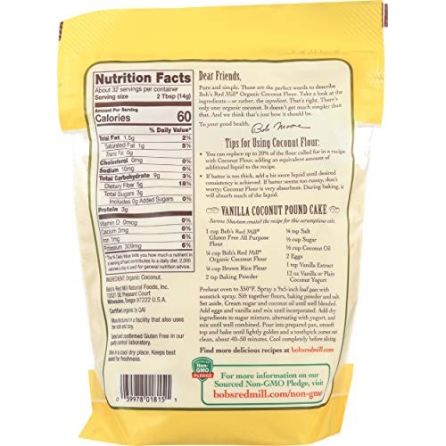Bobs Red Mill Organic Coconut Flour, 1 Lb