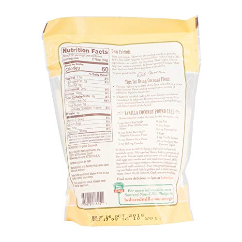 Bobs Red Mill Organic Coconut Flour, 1 Lb