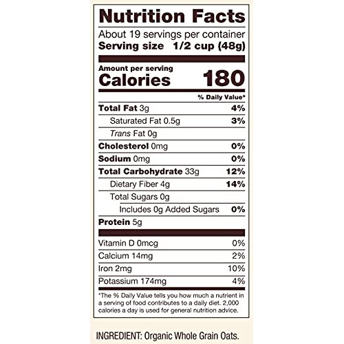 Bobs Red Mill Organic Extra Thick Rolled Oats, 32 oz, Pack of 1