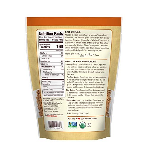 Bobs Red Mill Organic Farro Grain, 12 Oz