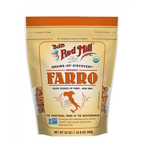 Bobs Red Mill Organic Farro Grain, 24-Ounce Pack Of 4