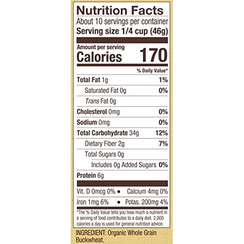 Bobs Red Mill Organic Gluten Free Buckwheat Groats, 64 Oz