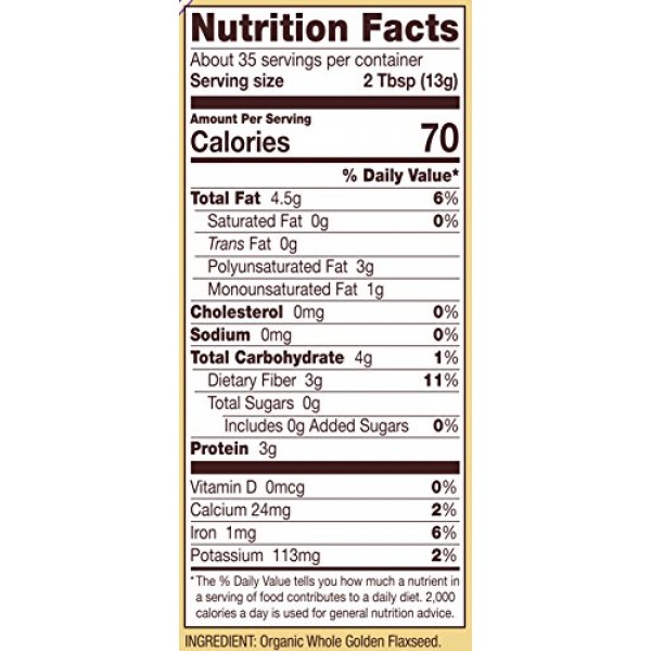 Bobs Red Mill Organic Golden Flaxseed Meal, 16-ounce