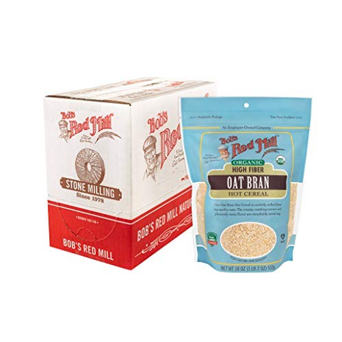 Bobs Red Mill Organic High Fiber Oat Bran Hot Cereal, 18-Ounce