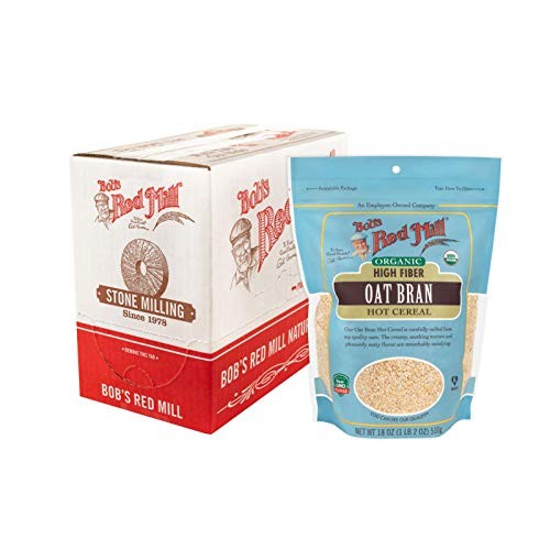 Bobs Red Mill Organic High Fiber Oat Bran Hot Cereal, 18-Ounce