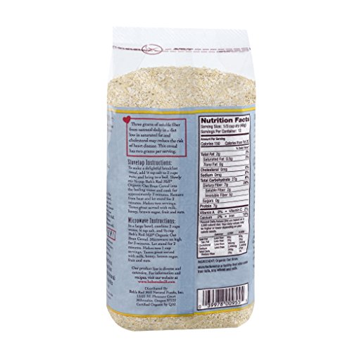 Bobs Red Mill Organic High Fiber Oat Bran Hot Cereal, 18-Ounce