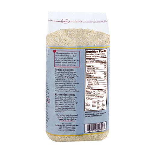 Bobs Red Mill Organic High Fiber Oat Bran Hot Cereal, 18-Ounce