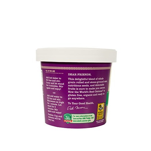 Bobs Red Mill Organic Oatmeal Cups, Fruit &Amp; Seed, 12 Count