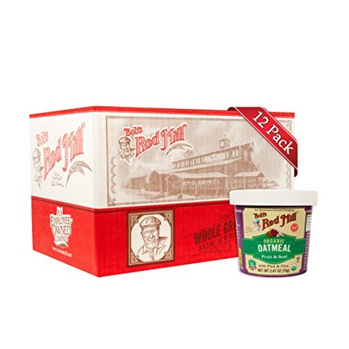 Bobs Red Mill Organic Oatmeal Cups, Fruit &Amp; Seed, 12 Count