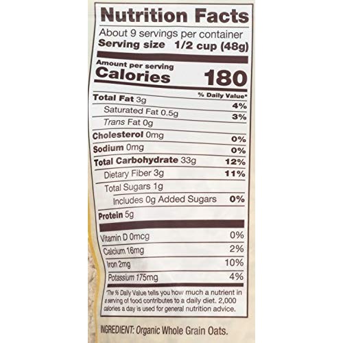 Bobs Red Mill Organic Oats Rolled Regular - 16 Oz