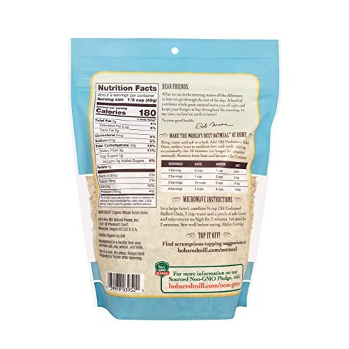 Bobs Red Mill Organic Old Fashioned Rolled Oats, 16 Oz