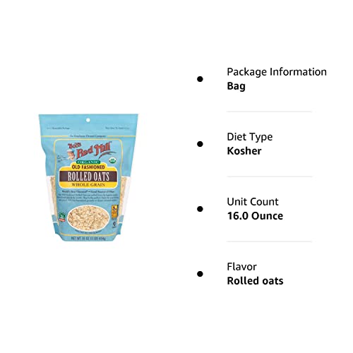 Bobs Red Mill Organic Old Fashioned Rolled Oats, 16 Oz