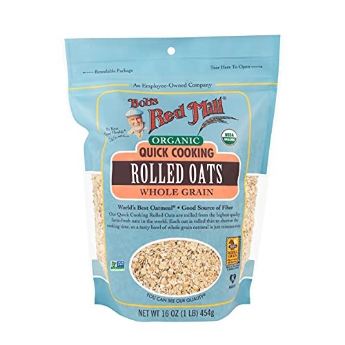 Bobs Red Mill Organic Quick Cooking Rolled Oats, 16-ounce Pack...