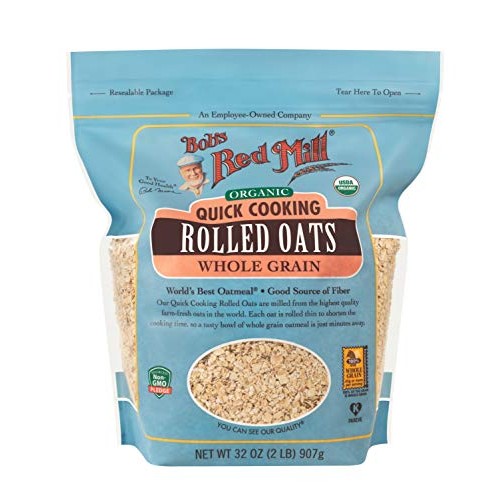 Bobs Red Mill Organic Quick Cooking Rolled Oats, 32-ounce Pack...