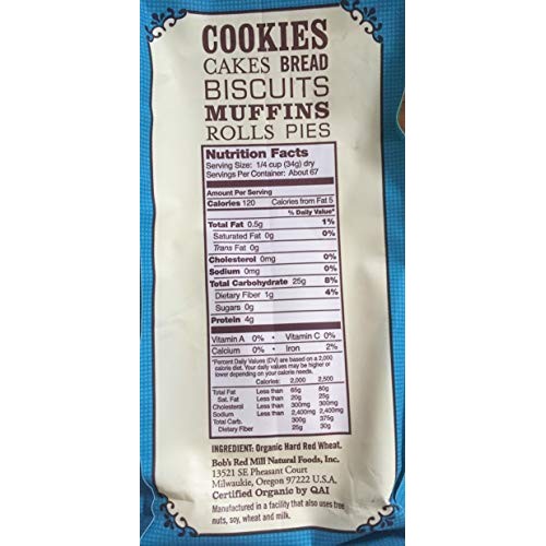 Bobs Red Mill Organic White Flour - Unbleached - 5 Lb