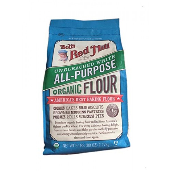 Bobs Red Mill Organic White Flour - Unbleached - 5 lb