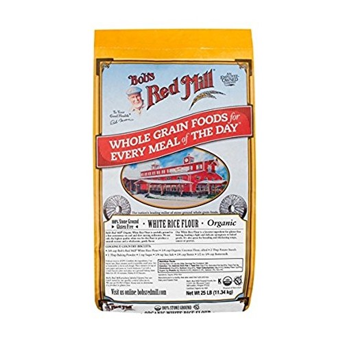 Bobs Red Mill Organic White Rice Flour, 25 Pound