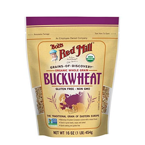 Bobs Red Mill Organic Whole Grain Raw Buckwheat Groats, 16 Oz,
