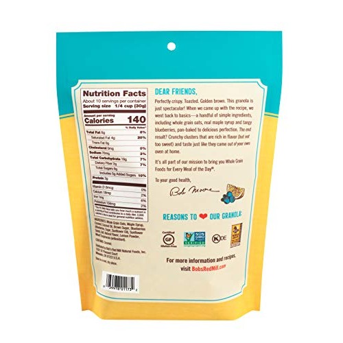 Bobs Red Mill Pan-Baked Lemon Blueberry Granola, 11-Ounce Pack