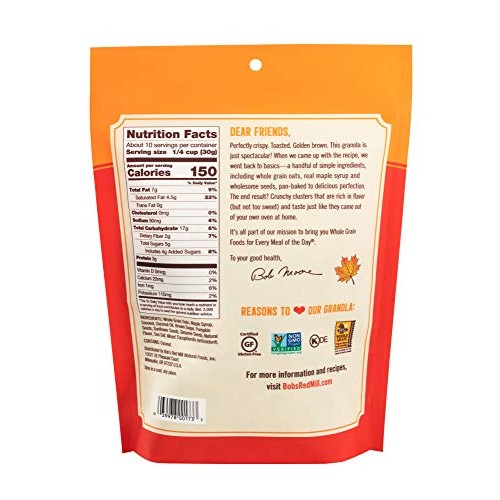 Bobs Red Mill Pan-Baked Maple Sea Salt Granola, 11-Ounce Pack