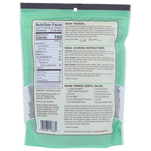 Bobs Red Mill Petite French Green Lentils, 24 Oz