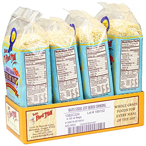 Bobs Red Mill Quick Cooking Steel Cut Oats, 22 Oz 4 Pack