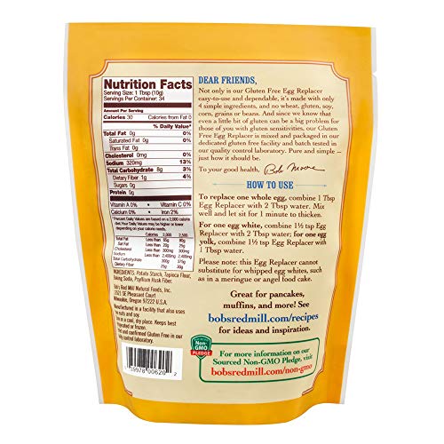Bobs Red Mill Resealable Gluten Free Egg Replacer, 12 Oz 8 Pack