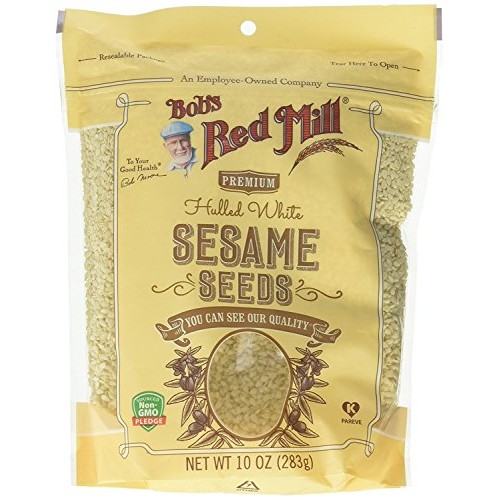 Bobs Red Mill Resealable Hulled White Sesame Seeds, 10 Oz 6 Pack