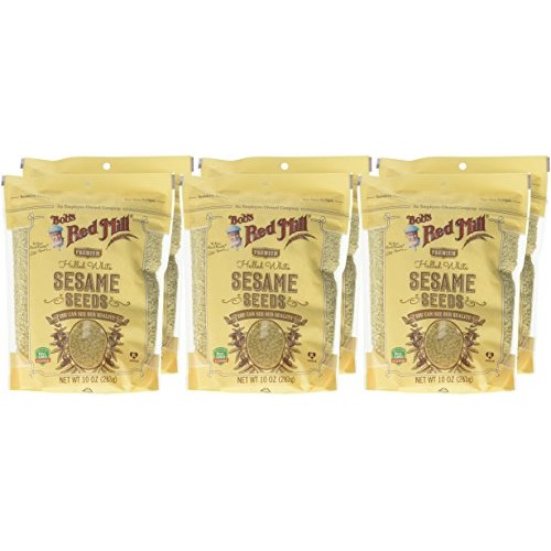 Bobs Red Mill Resealable Hulled White Sesame Seeds, 10 Oz 6 Pack