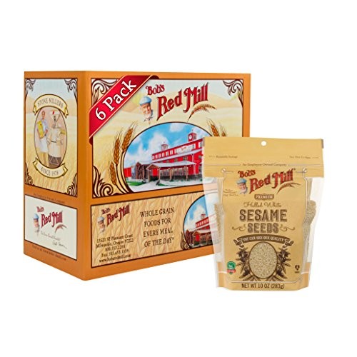 Bobs Red Mill Resealable Hulled White Sesame Seeds, 10 Oz 6 Pack