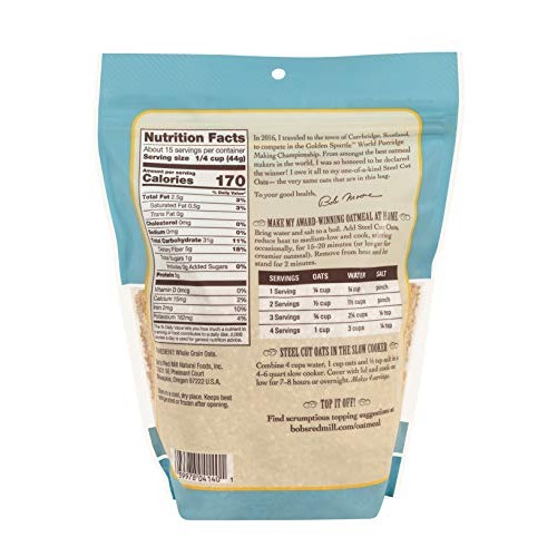 Bobs Red Mill Resealable Steel Cut Oats, 24-Ounce Pack Of 4