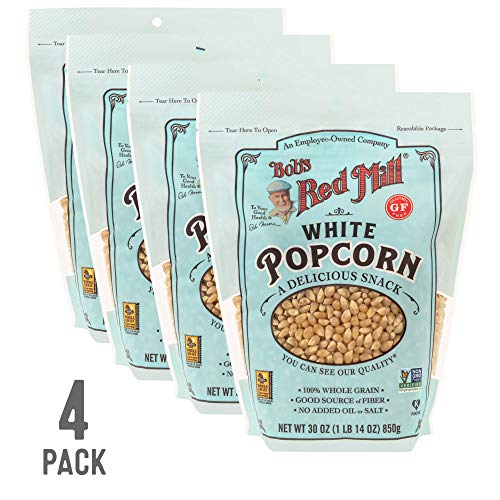 Bobs Red Mill Resealable Whole White Popcorn, 27 Oz 4 Pack