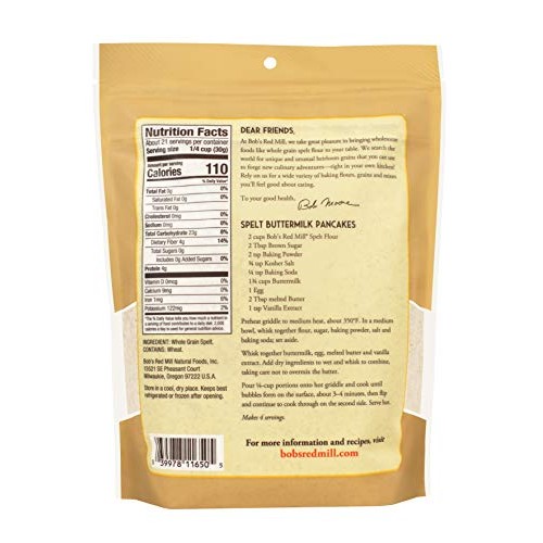 Bobs Red Mill Spelt Flour, 22-Ounce Pack Of 4