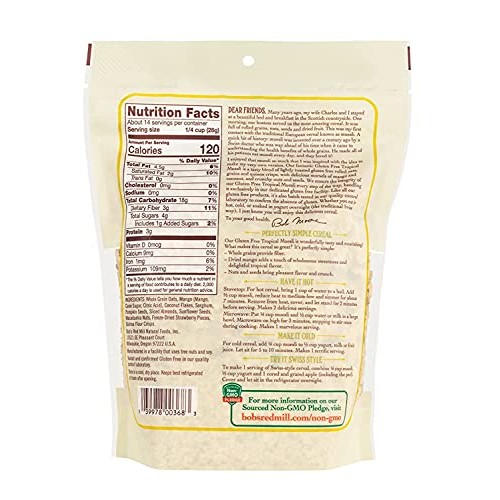 Bobs Red Mill Tropical Muesli, 14 Ounce Pack of 3