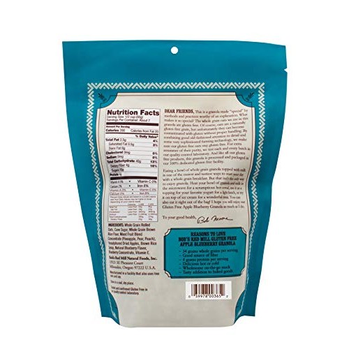 Bobs Red Mill Gluten Free Apple Blueberry Granola, 4 Count