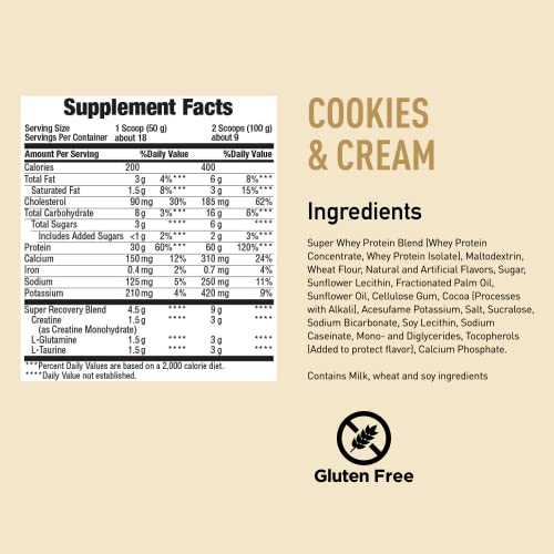 Body Fortress Super Advanced Whey Protein Powder, Cookies N Cre