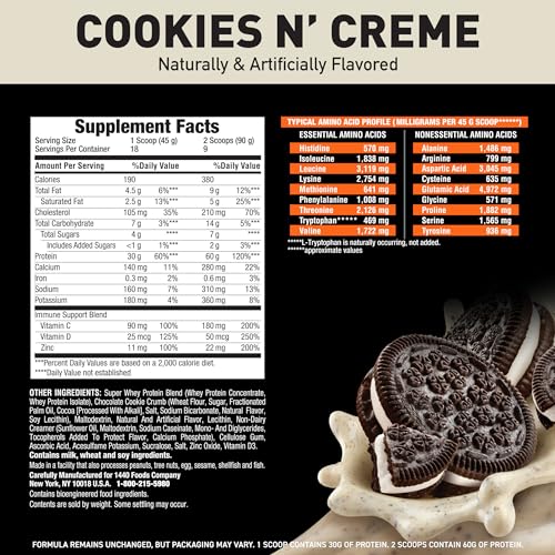 Body Fortress Super Advanced Whey Protein Powder, Cookies N’ Cre...