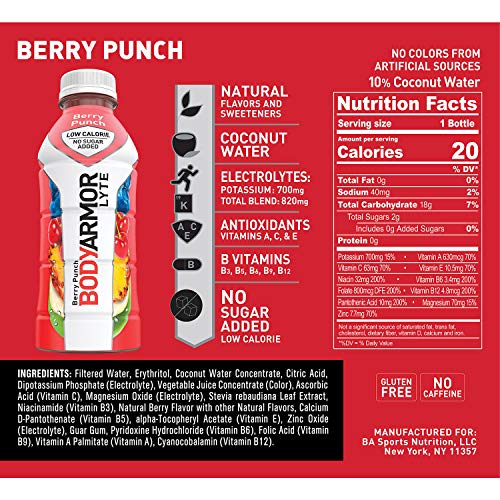 Bodyarmor Lyte Variety Pack Of 4 Flavors Sports Drink 20 Pack Of
