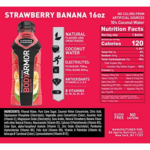 Bodyarmor Sports Drink Sports Beverage, Strawberry Banana, Natur
