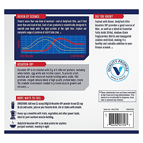 Bodytech Hexatein Sr Staged Release 6 Protein Blend For Muscl