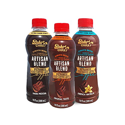 Boho Chax Vietnamese Iced Coffee Latte, Variety Pack with Tradit...