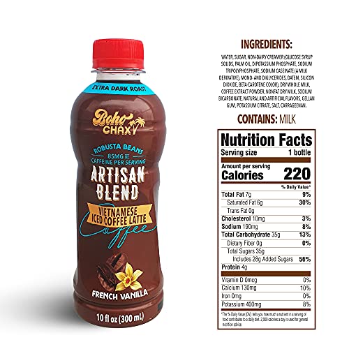 Boho Chax Vietnamese Iced Coffee Latte, Variety Pack with Tradit...