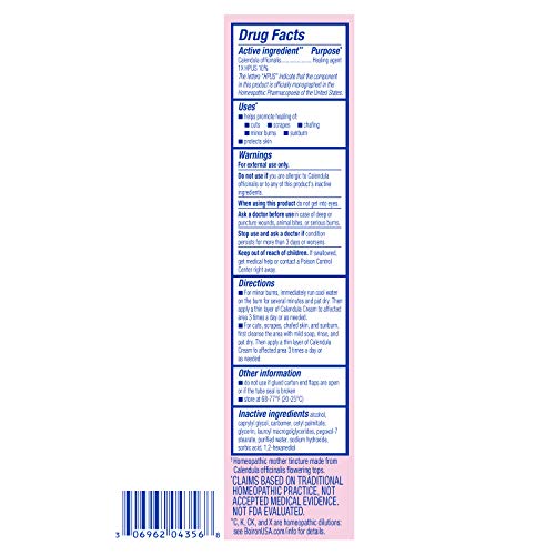 Boiron Calendula Cream for First Aid, Minor Burns, Cuts, Scrapes...