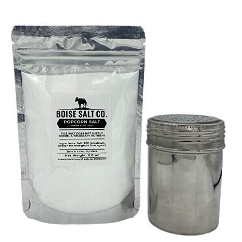 Boise Salt Co – 8 Oz Popcorn Salt With Stainless Steel Dredge Sh