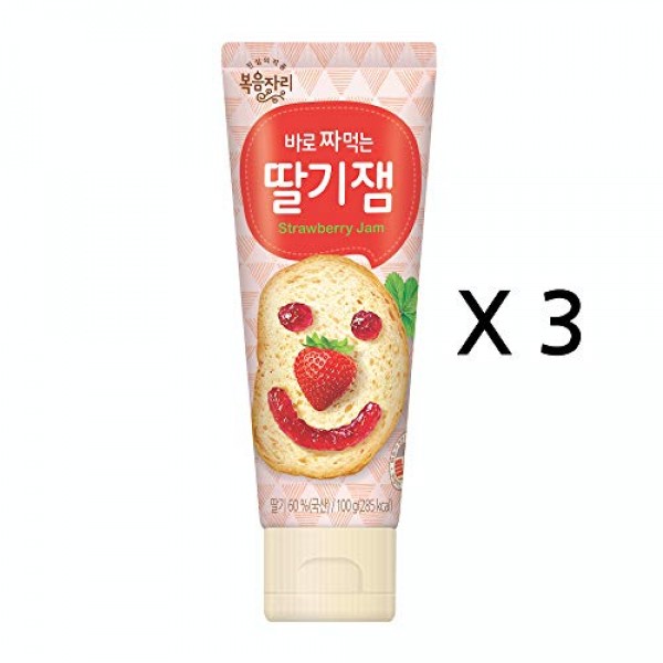 Bokumjari Strawberry Jam Squeeze jam from Korea 3.55 Ounce x 5ea...