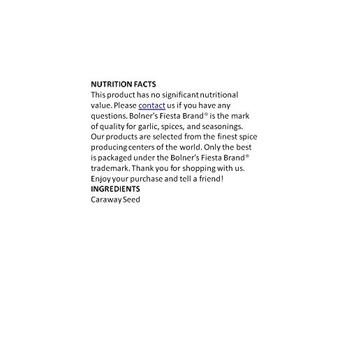 Bolners Fiesta Extra Fancy Ground Caraway Seeds Plus Recipe Boo