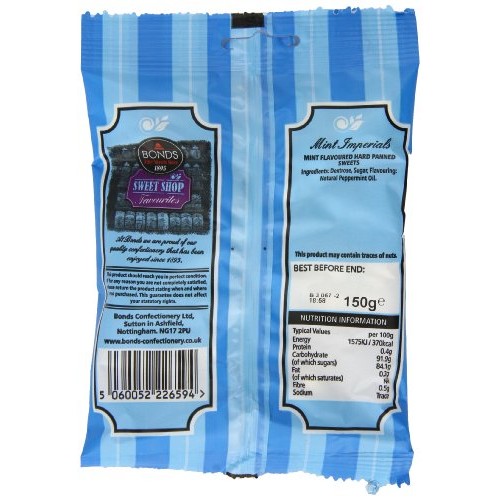 Original Bonds London Mint Imperials Bag Peppermint Flavored Har...