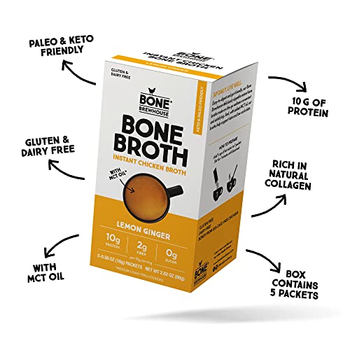Bone Brewhouse - 9 Pack - Chicken Bone Broth Protein Powder - Le...